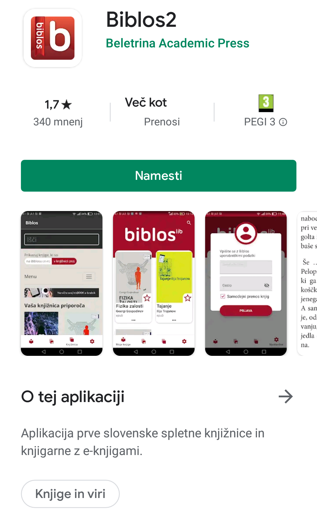 Biblos v trgovini Google Play