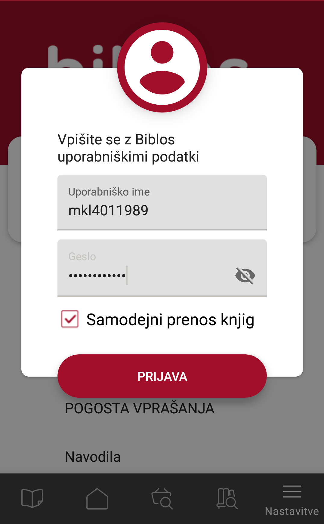 Vtipkanje uporabniškega imena in gesla