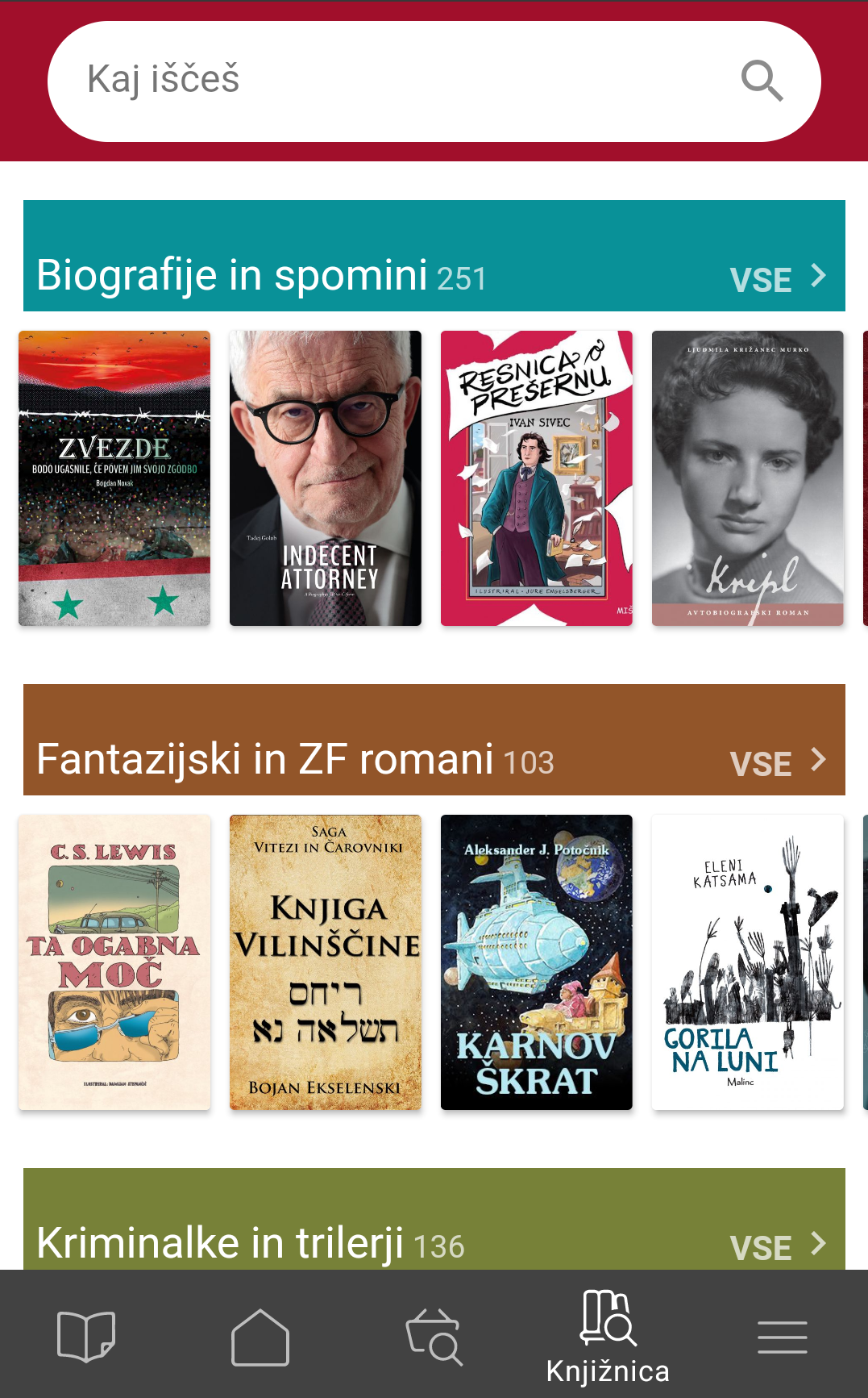 Knjižnica s kategorijami