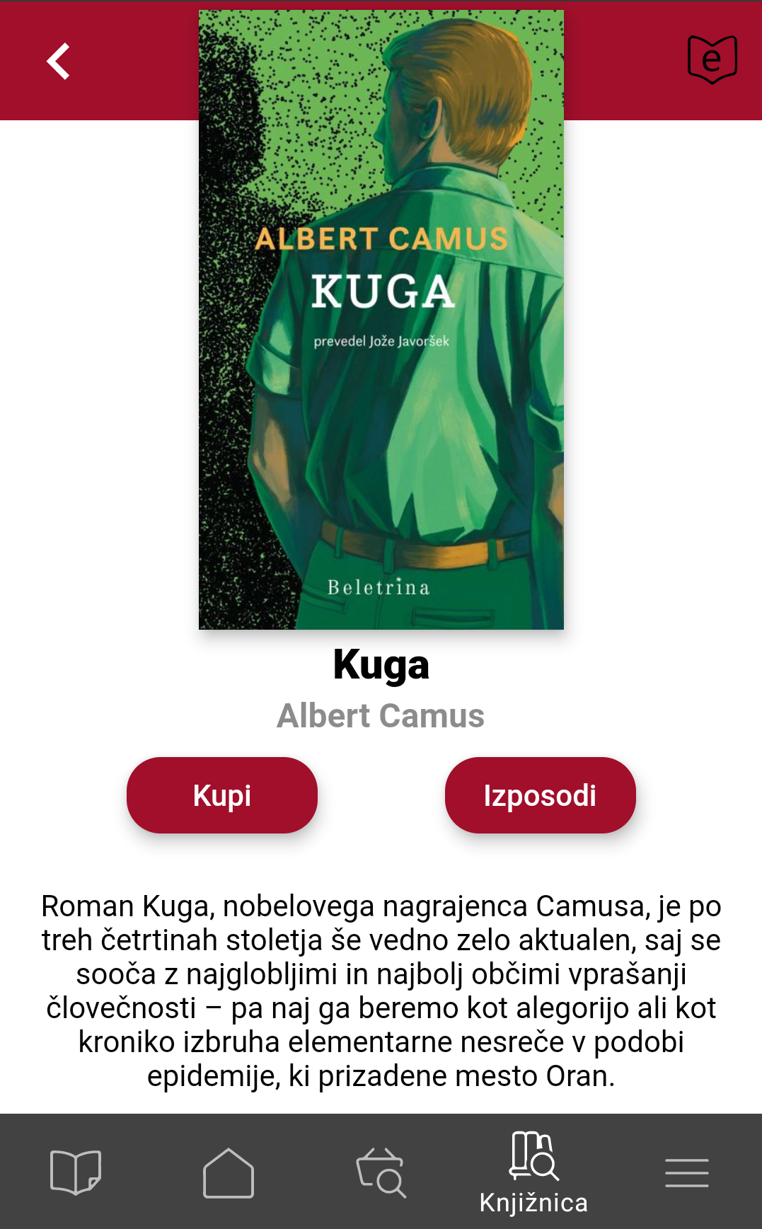 Klik na gumb izposodi